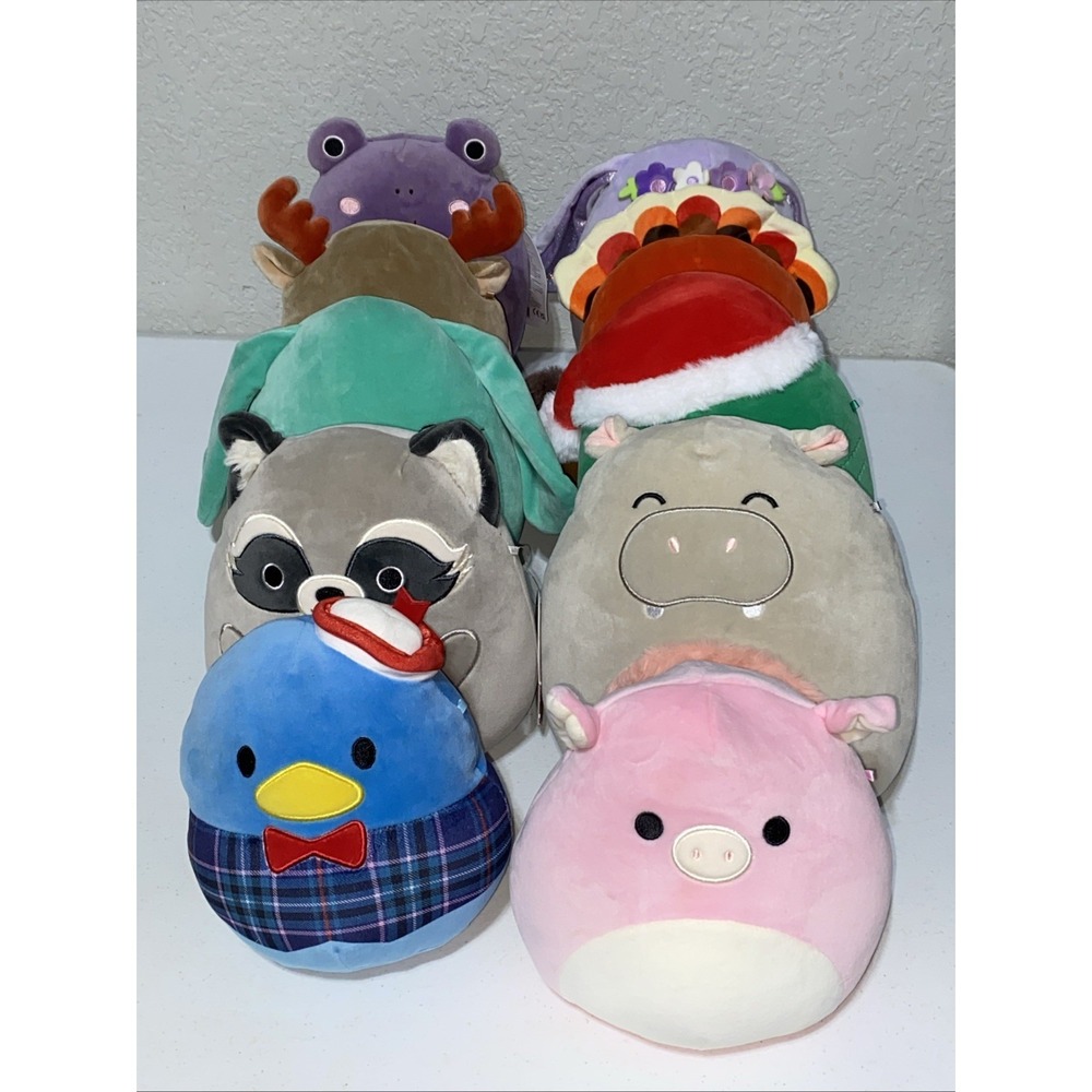 Squishmallows Lot of 10 Christmas Easter Thanksgiving Hello Kitty 8" Soft Plush
